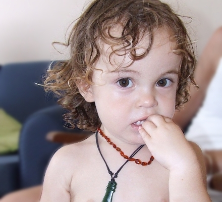 Baby Teething Necklace - Cognac